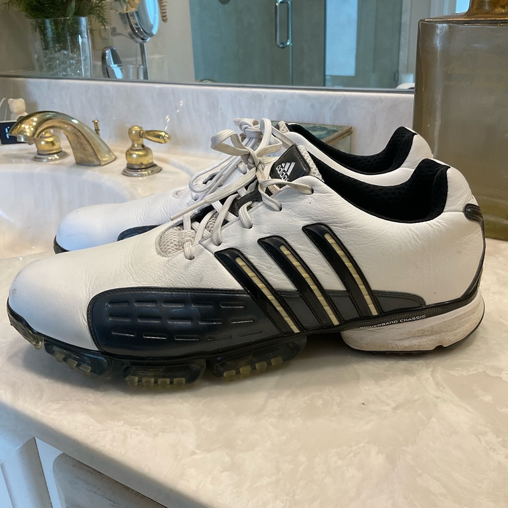 Adidas Grip Zone Golf Shoes, Men’s Size 12, Leather, Black & White - Picture 8 of 13